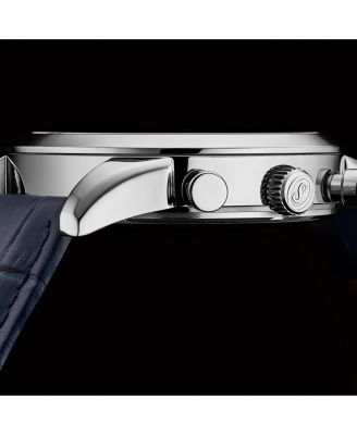 Rialto 3975L Men s Chronograph Watch – Quartz Movement, 44mm Stainless Steel Case, Leather Strap