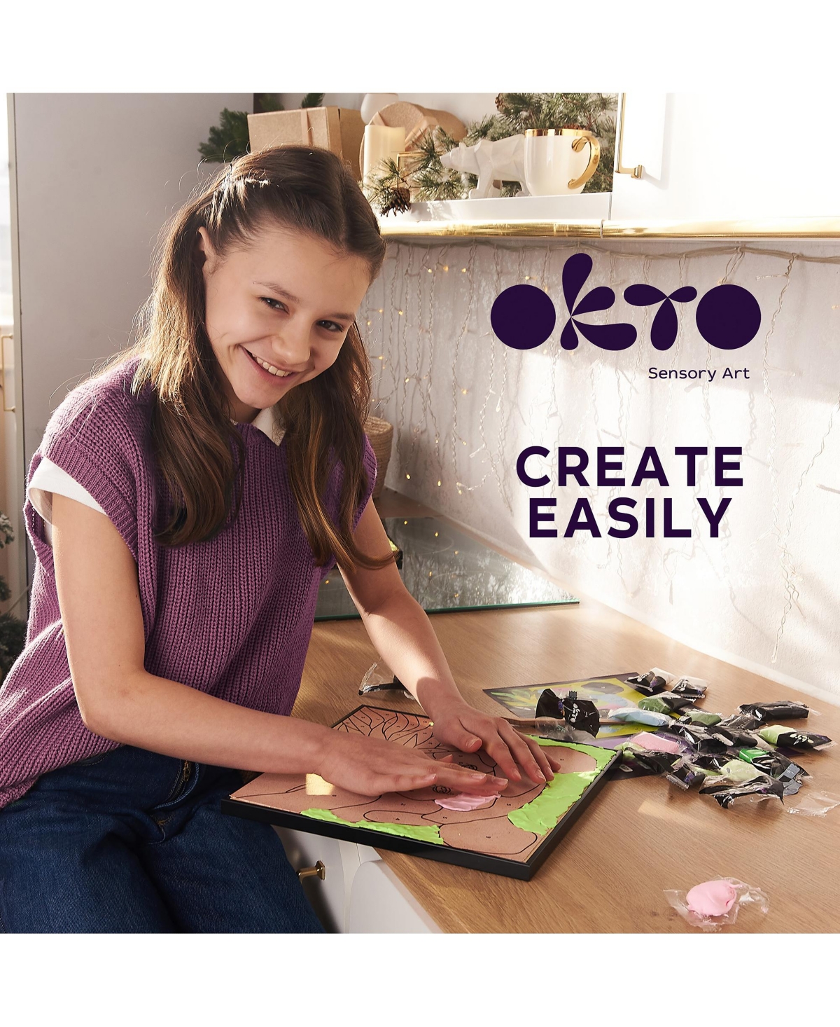 Okto Air-Dry Clay by Numbers – Panda (11.4 x 11.4 in)