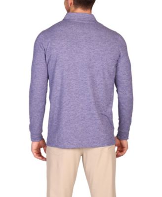Men's Brushed Melange Super Soft Long Sleeve Polo