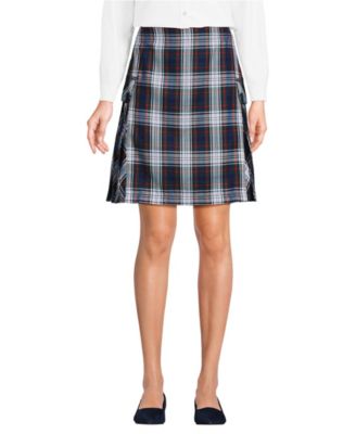 Lands End Womens Above the Knee Plaid Side Pleat Skort - Plaid evergreenwhite 42$
