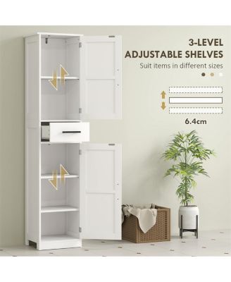 Compact Bathroom Cabinet with Doors and Drawers for Clutter-Free Bathroom Storage