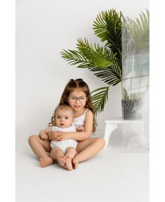 3 Pair Baby and Toddler Girls Combed Cotton Blend Floral Embroidered Bodysuits