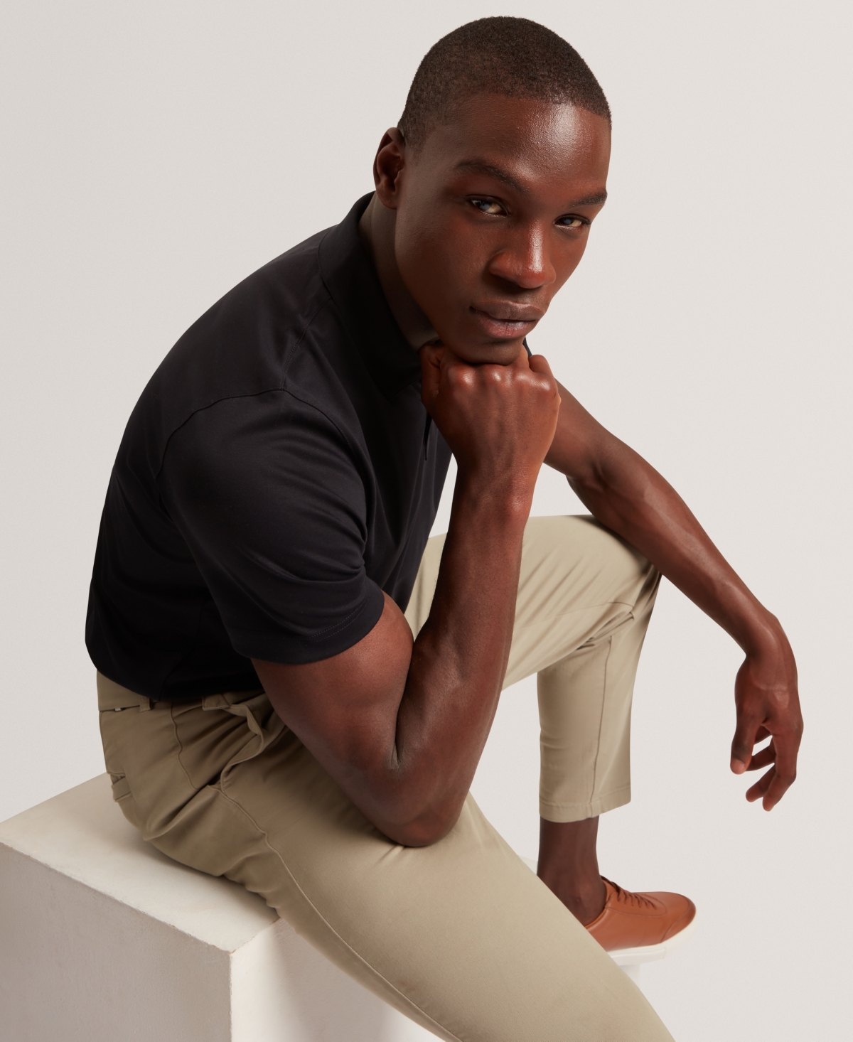 Ted Baker Connall Cotton Polo In Black