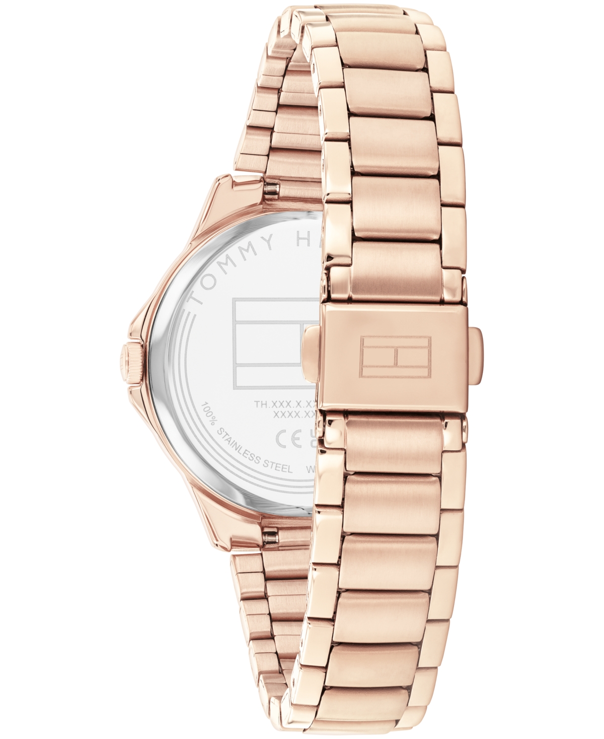 Tommy Hilfiger Women's Quartz Carnation Gold Tone Stainless Steel Bracelet Watch, 34mm In Gold