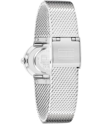 Women's Quartz Silver Tone Stainless Steel Mesh Bracelet Watch, 25mm
