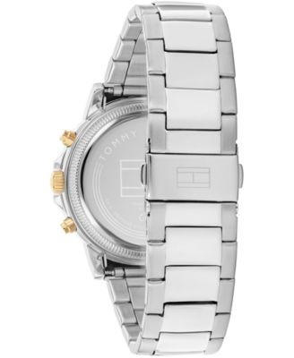 Men's Multifunction Silver Tone Stainless Steel Bracelet Watch, 44mm