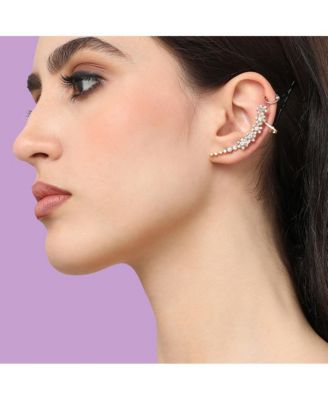Women's Silver  Embellished Earcuff