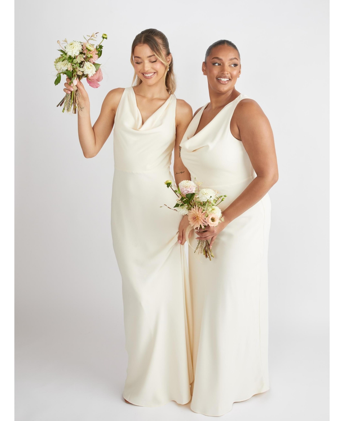 Six Stories Women's Cowl Front Crepe Bridesmaid Dress