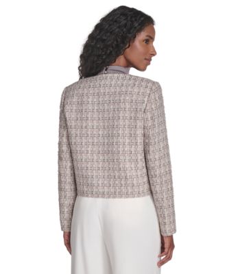 Women's Collarless Open Front Jacket