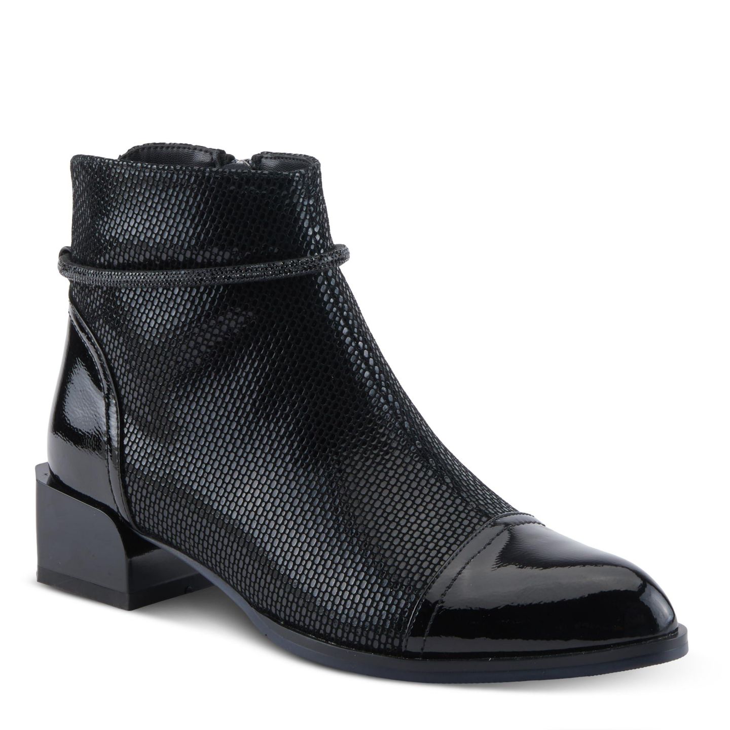 Женские ботинки Azura Shelbi Booties with Buckle Closure Detail, цвет: Чёрный лаковый — фото 3