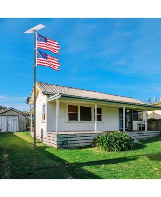 EZ GO 14ft Telescopic Flag Pole Kit with Starlink Gen3 Pipe Adapter for Outdoor Tailgate Party, Sliver