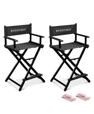 28" Height Tall Director Chair Folding Artist Makeup Salon 2 Pack