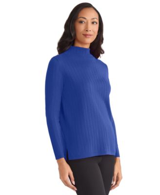 Petite Wide-Rib Funnel Neck Sweater