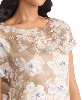 Petite Printed Short Sleeve Top