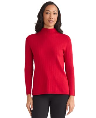 Petite Wide-Rib Funnel Neck Sweater