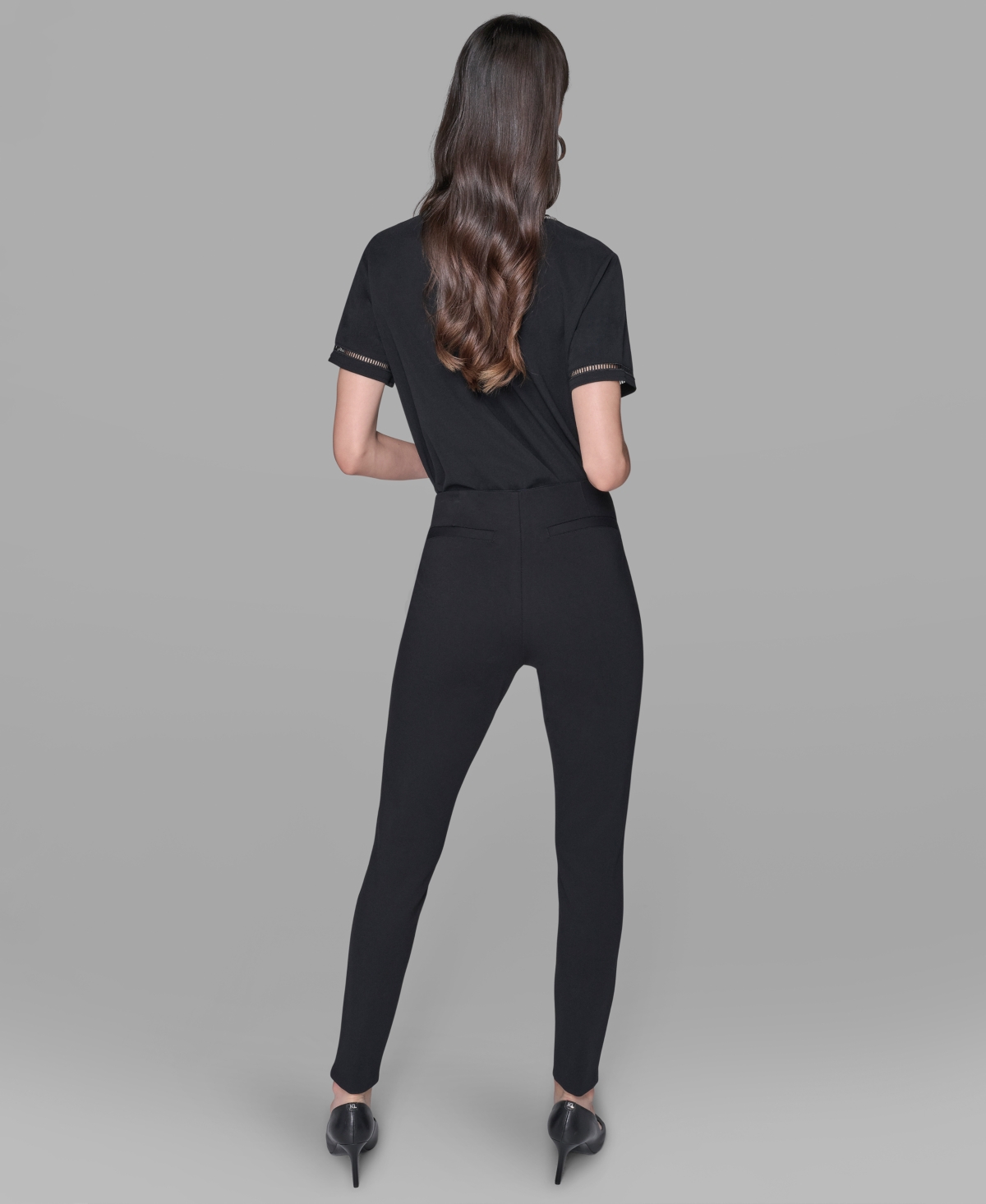 Karl Lagerfeld Women's Straight Fit Pants In Black