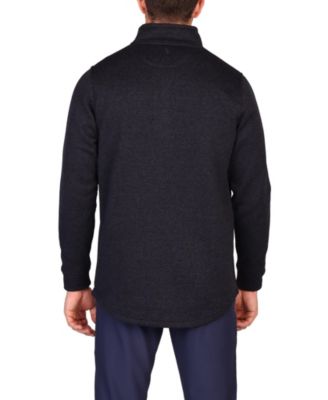 Men's Sweater Knit Snap Placket Pullover