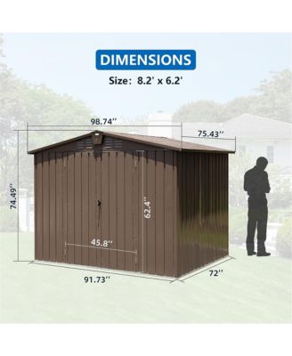 6.2-ft x 8.2-ft Galvanized steel Storage Shed