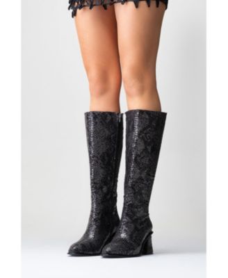 Elly Pattern Block Heel Boot (Women)