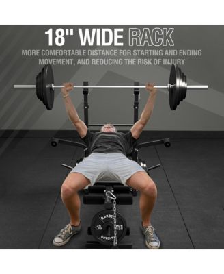 8 in 1 Olympic Weight Bench Set with Leg Extension and Leg Curl, Multi-Function Bench Press Set with Preacher Curl Pad and Chest Fly, Full-Body Strength Training Equipment