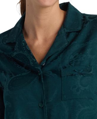 Petite 2-Piece Long Sleeve Top and Pull-On Pants Pajama Set