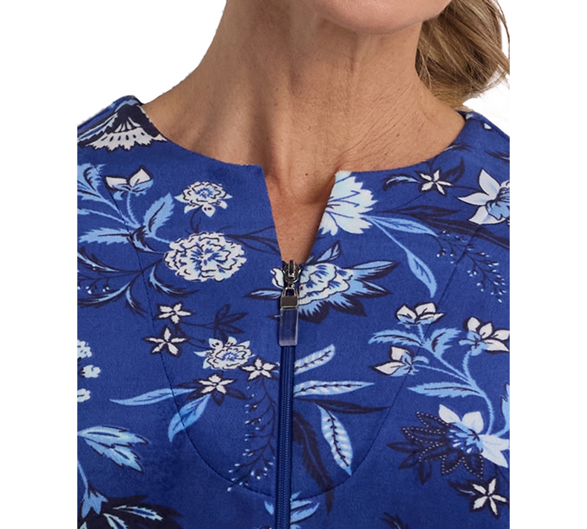 Miss Elaine Women's Long Sleeve Sleepwear Robe In Blue