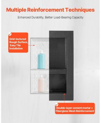 Bathroom Recessed Divider Shelf for Shower Wall Storage and Essentials