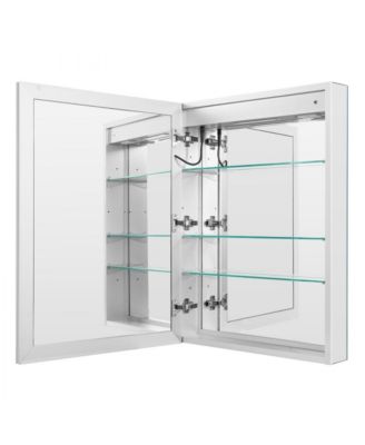 Bathroom Lighted Medicine Cabinet with Dual Side Mirrors