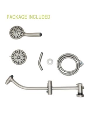 Multi Function Dual Shower Head - Shower System with 4.7" Rain Showerhead, 7-Function Hand Shower, Adjustable Slide Bar,Brushed Nickel