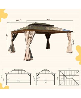 15.84-ft x 11.9-ft Hardtop Gazebo Yellow Brown with Hardtop Roof