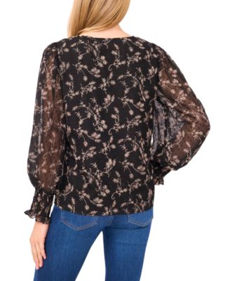 Women's Long Sleeve V-Neck Blouse