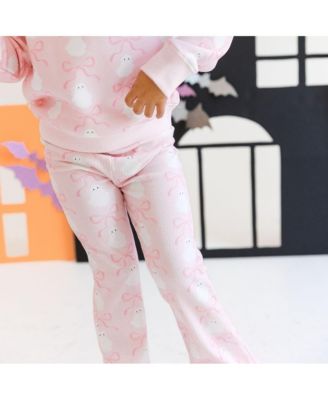 Toddler Girls Coquette Ghost Halloween Flare Legging