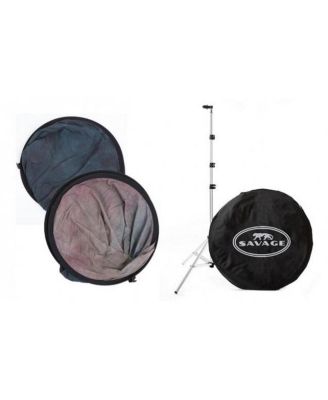 60x72" Collapsible Disc / Reversible Muslin Style Background - Indigo Nights