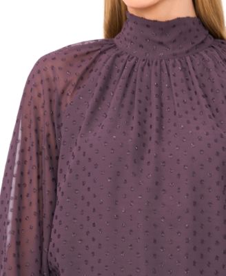 Women's Long-Sleeve Bow Neck Raglan Blouse