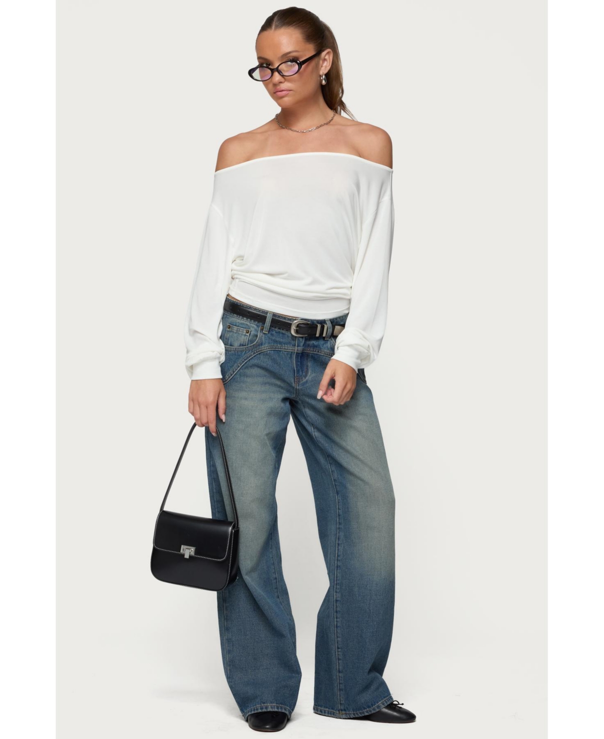 Edikted Women's Nannie Off Shoulder Oversized Top