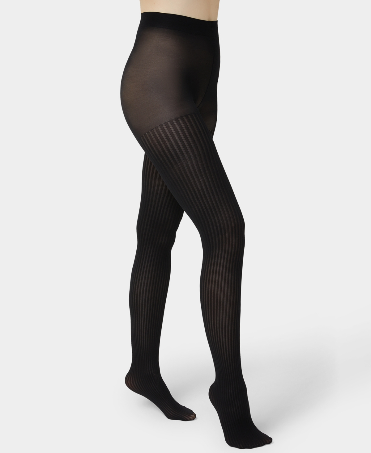 Hue Women's Faux Textured Knee Tights In Black