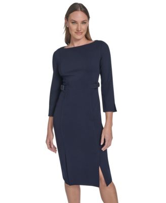 Women's Side Buckle Midi Dress