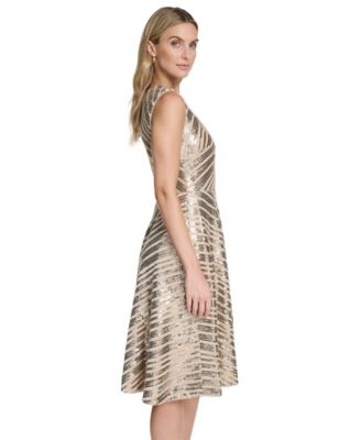 Women's Sequin Sleeveless Midi Dress