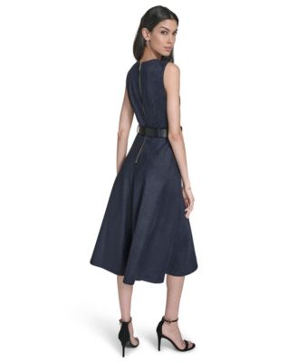 Women's Belted Midi Dress