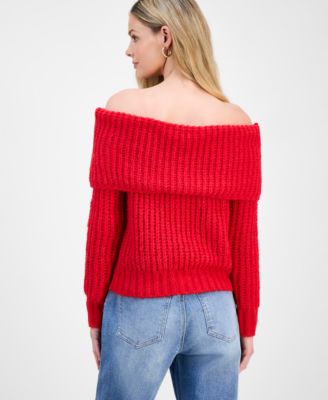 Petite Lofty Off-The-Shoulder Sweater, Macy's Exclusive