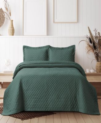 Brisbane Microfiber Solid Oversized Quilt Set, King