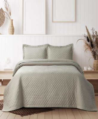 Brisbane Microfiber Solid Oversized Quilt Set, Twin