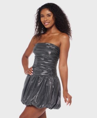 Juniors' Strapless Straight Neck Short Dress