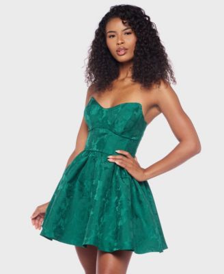 Juniors' Strapless Scoop Neck Bustier Dress