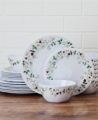 Holiday Melamine 24 Pc. Dinnerware Set, Service for 8