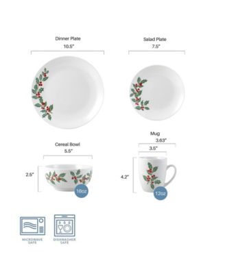 Holly Cheer 16 Pc. Dinnerware Set, Service for 4