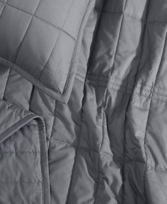 Washed Percale Solid Cotton 3-Pc. Quilt Set, King