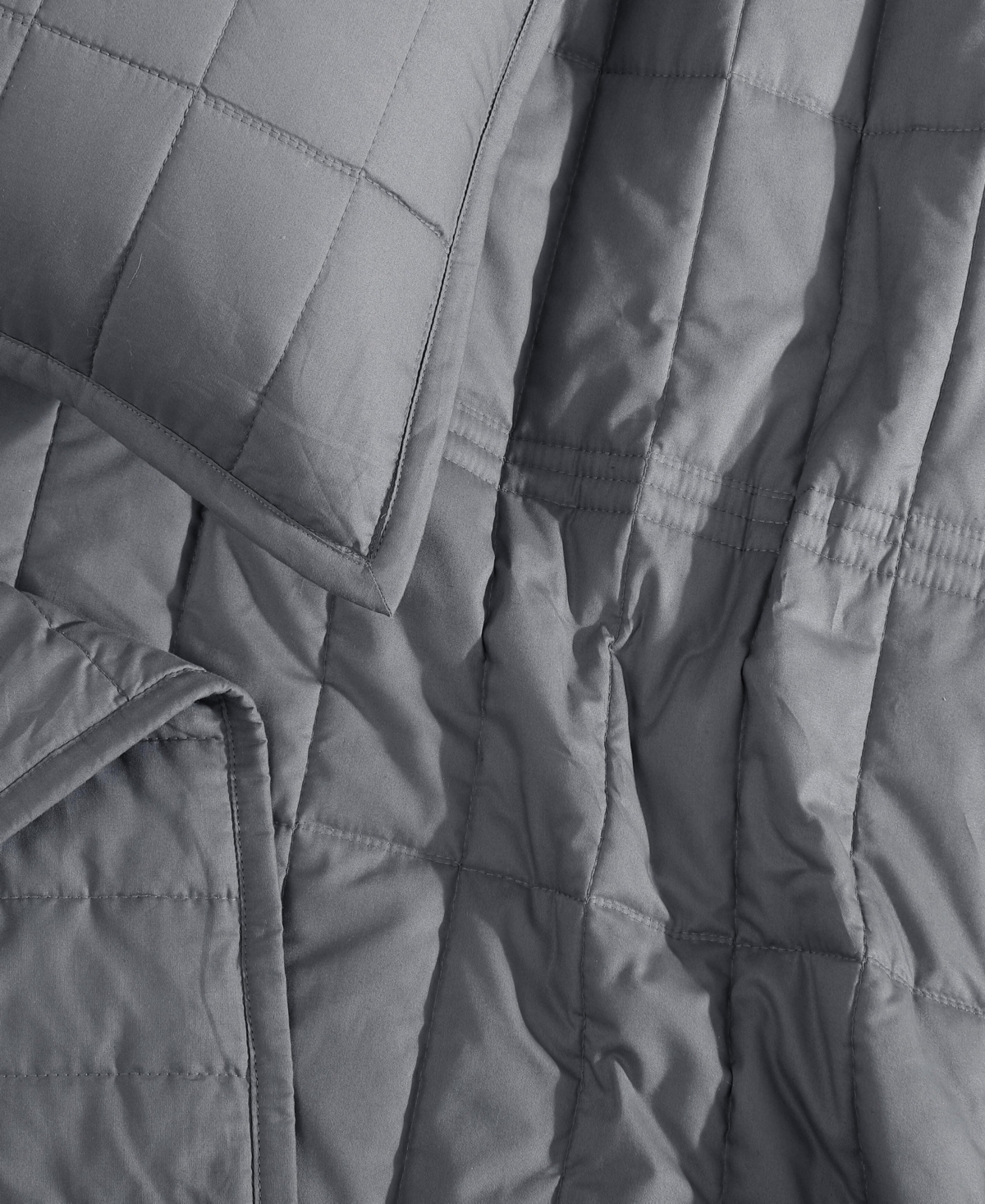 Calvin Klein Washed Percale Solid Cotton 3-pc. Quilt Set, King In Gray