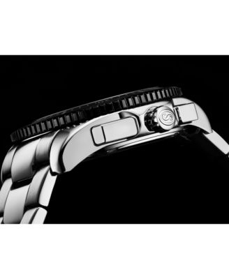 Men's Monaco Silver-tone Stainless Steel, Green Dial, 47mm Round Watch