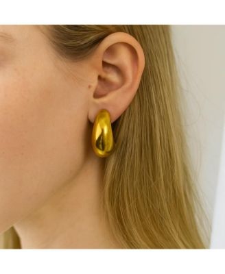 Dome Huggie Teardrop Earrings